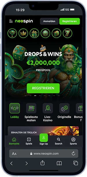 Neospin-App für iOS-Telefon