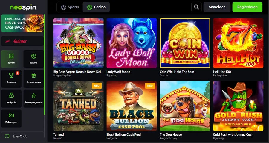 Neospin Online Casino Spielvarianten