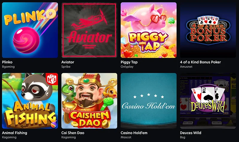 Neospin Spieleauswahl mit Slots